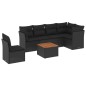 vidaXL 7-tlg. Garten-Sofagarnitur mit Kissen Schwarz Poly Rattan vidaXL 7-tlg. Garten-Sofagarnitur mit Kissen Schwarz Poly Rattan