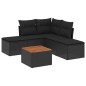 vidaXL 6-tlg. Garten-Sofagarnitur mit Kissen Schwarz Poly Rattan vidaXL 6-tlg. Garten-Sofagarnitur mit Kissen Schwarz Poly Rattan
