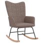 Schaukelstuhl mit Hocker Stoff Taupe Schaukelstuhl mit Hocker Stoff Taupe