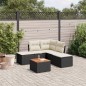 vidaXL 6-tlg. Garten-Sofagarnitur mit Kissen Schwarz Poly Rattan vidaXL 6-tlg. Garten-Sofagarnitur mit Kissen Schwarz Poly Rattan