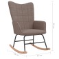 Schaukelstuhl mit Hocker Stoff Taupe Schaukelstuhl mit Hocker Stoff Taupe