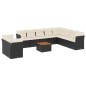vidaXL 11-tlg. Garten-Sofagarnitur mit Kissen Schwarz Poly Rattan vidaXL 11-tlg. Garten-Sofagarnitur mit Kissen Schwarz Poly Rattan