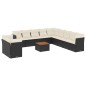 vidaXL 12-tlg. Garten-Sofagarnitur mit Kissen Schwarz Poly Rattan vidaXL 12-tlg. Garten-Sofagarnitur mit Kissen Schwarz Poly Rattan