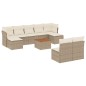 vidaXL 10-tlg. Garten-Sofagarnitur mit Kissen Beige Poly Rattan vidaXL 10-tlg. Garten-Sofagarnitur mit Kissen Beige Poly Rattan