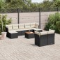 vidaXL 10-tlg. Garten-Sofagarnitur mit Kissen Schwarz Poly Rattan vidaXL 10-tlg. Garten-Sofagarnitur mit Kissen Schwarz Poly Rattan