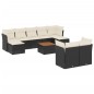 vidaXL 10-tlg. Garten-Sofagarnitur mit Kissen Schwarz Poly Rattan vidaXL 10-tlg. Garten-Sofagarnitur mit Kissen Schwarz Poly Rattan
