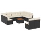 vidaXL 12-tlg. Garten-Sofagarnitur mit Kissen Schwarz Poly Rattan vidaXL 12-tlg. Garten-Sofagarnitur mit Kissen Schwarz Poly Rattan