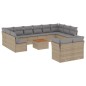 vidaXL 13-tlg. Garten-Sofagarnitur mit Kissen Beige Poly Rattan vidaXL 13-tlg. Garten-Sofagarnitur mit Kissen Beige Poly Rattan