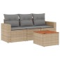 vidaXL 4-tlg. Garten-Sofagarnitur mit Kissen Beigemischung Poly Rattan vidaXL 4-tlg. Garten-Sofagarnitur mit Kissen Beigemischung Poly Rattan