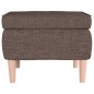 Hocker mit Holzbeinen Taupe Stoff Hocker mit Holzbeinen Taupe Stoff