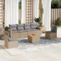 vidaXL 7-tlg. Garten-Sofagarnitur mit Kissen Beige Poly Rattan vidaXL 7-tlg. Garten-Sofagarnitur mit Kissen Beige Poly Rattan