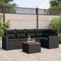 vidaXL 6-tlg. Garten-Sofagarnitur mit Kissen Schwarz Poly Rattan vidaXL 6-tlg. Garten-Sofagarnitur mit Kissen Schwarz Poly Rattan