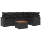 vidaXL 6-tlg. Garten-Sofagarnitur mit Kissen Schwarz Poly Rattan vidaXL 6-tlg. Garten-Sofagarnitur mit Kissen Schwarz Poly Rattan