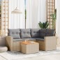 vidaXL 5-tlg. Garten-Sofagarnitur mit Kissen Beige Poly Rattan vidaXL 5-tlg. Garten-Sofagarnitur mit Kissen Beige Poly Rattan
