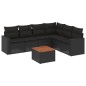 vidaXL 7-tlg. Garten-Sofagarnitur mit Kissen Schwarz Poly Rattan vidaXL 7-tlg. Garten-Sofagarnitur mit Kissen Schwarz Poly Rattan