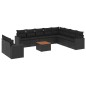 vidaXL 11-tlg. Garten-Sofagarnitur mit Kissen Schwarz Poly Rattan vidaXL 11-tlg. Garten-Sofagarnitur mit Kissen Schwarz Poly Rattan