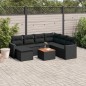 vidaXL 8-tlg. Garten-Sofagarnitur mit Kissen Schwarz Poly Rattan vidaXL 8-tlg. Garten-Sofagarnitur mit Kissen Schwarz Poly Rattan