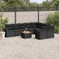 vidaXL 10-tlg. Garten-Sofagarnitur mit Kissen Schwarz Poly Rattan vidaXL 10-tlg. Garten-Sofagarnitur mit Kissen Schwarz Poly Rattan