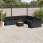 vidaXL 11-tlg. Garten-Sofagarnitur mit Kissen Schwarz Poly Rattan vidaXL 11-tlg. Garten-Sofagarnitur mit Kissen Schwarz Poly Rattan