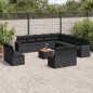 vidaXL 14-tlg. Garten-Sofagarnitur mit Kissen Schwarz Poly Rattan vidaXL 14-tlg. Garten-Sofagarnitur mit Kissen Schwarz Poly Rattan