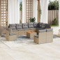vidaXL 11-tlg. Garten-Sofagarnitur mit Kissen Beige Poly Rattan vidaXL 11-tlg. Garten-Sofagarnitur mit Kissen Beige Poly Rattan