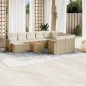vidaXL 11-tlg. Garten-Sofagarnitur mit Kissen Beige Poly Rattan vidaXL 11-tlg. Garten-Sofagarnitur mit Kissen Beige Poly Rattan