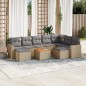vidaXL 10-tlg. Garten-Sofagarnitur mit Kissen Beige Poly Rattan vidaXL 10-tlg. Garten-Sofagarnitur mit Kissen Beige Poly Rattan