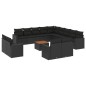 vidaXL 14-tlg. Garten-Sofagarnitur mit Kissen Schwarz Poly Rattan vidaXL 14-tlg. Garten-Sofagarnitur mit Kissen Schwarz Poly Rattan
