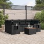 vidaXL 7-tlg. Garten-Sofagarnitur mit Kissen Schwarz Poly Rattan vidaXL 7-tlg. Garten-Sofagarnitur mit Kissen Schwarz Poly Rattan