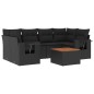 vidaXL 7-tlg. Garten-Sofagarnitur mit Kissen Schwarz Poly Rattan vidaXL 7-tlg. Garten-Sofagarnitur mit Kissen Schwarz Poly Rattan