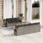 vidaXL 8-tlg. Garten-Sofagarnitur mit Kissen Grau Poly Rattan vidaXL 8-tlg. Garten-Sofagarnitur mit Kissen Grau Poly Rattan