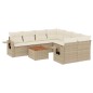 vidaXL 9-tlg. Garten-Sofagarnitur mit Kissen Beige Poly Rattan vidaXL 9-tlg. Garten-Sofagarnitur mit Kissen Beige Poly Rattan