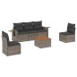 vidaXL 6-tlg. Garten-Sofagarnitur mit Kissen Grau Poly Rattan vidaXL 6-tlg. Garten-Sofagarnitur mit Kissen Grau Poly Rattan