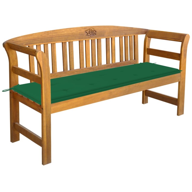 Gartenbank mit Auflage 157 cm Massivholz Akazie Gartenbank mit Auflage 157 cm Massivholz Akazie