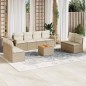 vidaXL 9-tlg. Garten-Sofagarnitur mit Kissen Beige Poly Rattan vidaXL 9-tlg. Garten-Sofagarnitur mit Kissen Beige Poly Rattan
