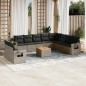 vidaXL 11-tlg. Garten-Sofagarnitur mit Kissen Grau Poly Rattan vidaXL 11-tlg. Garten-Sofagarnitur mit Kissen Grau Poly Rattan