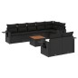vidaXL 9-tlg. Garten-Sofagarnitur mit Kissen Schwarz Poly Rattan vidaXL 9-tlg. Garten-Sofagarnitur mit Kissen Schwarz Poly Rattan