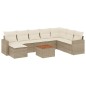 vidaXL 9-tlg. Garten-Sofagarnitur mit Kissen Beige Poly Rattan vidaXL 9-tlg. Garten-Sofagarnitur mit Kissen Beige Poly Rattan