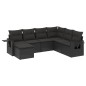 vidaXL 7-tlg. Garten-Sofagarnitur mit Kissen Schwarz Poly Rattan vidaXL 7-tlg. Garten-Sofagarnitur mit Kissen Schwarz Poly Rattan