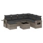 vidaXL 8-tlg. Garten-Sofagarnitur mit Kissen Grau Poly Rattan vidaXL 8-tlg. Garten-Sofagarnitur mit Kissen Grau Poly Rattan