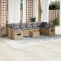 vidaXL 11-tlg. Garten-Sofagarnitur mit Kissen Beige Poly Rattan vidaXL 11-tlg. Garten-Sofagarnitur mit Kissen Beige Poly Rattan
