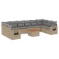 vidaXL 11-tlg. Garten-Sofagarnitur mit Kissen Beige Poly Rattan vidaXL 11-tlg. Garten-Sofagarnitur mit Kissen Beige Poly Rattan