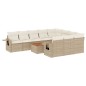 vidaXL 11-tlg. Garten-Sofagarnitur mit Kissen Beige Poly Rattan vidaXL 11-tlg. Garten-Sofagarnitur mit Kissen Beige Poly Rattan