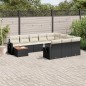 vidaXL 11-tlg. Garten-Sofagarnitur mit Kissen Schwarz Poly Rattan vidaXL 11-tlg. Garten-Sofagarnitur mit Kissen Schwarz Poly Rattan