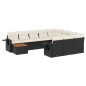 vidaXL 11-tlg. Garten-Sofagarnitur mit Kissen Schwarz Poly Rattan vidaXL 11-tlg. Garten-Sofagarnitur mit Kissen Schwarz Poly Rattan