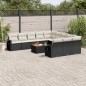 vidaXL 12-tlg. Garten-Sofagarnitur mit Kissen Schwarz Poly Rattan vidaXL 12-tlg. Garten-Sofagarnitur mit Kissen Schwarz Poly Rattan