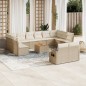 vidaXL 13-tlg. Garten-Sofagarnitur mit Kissen Beige Poly Rattan vidaXL 13-tlg. Garten-Sofagarnitur mit Kissen Beige Poly Rattan