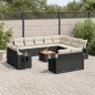 vidaXL 13-tlg. Garten-Sofagarnitur mit Kissen Schwarz Poly Rattan vidaXL 13-tlg. Garten-Sofagarnitur mit Kissen Schwarz Poly Rattan