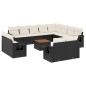 vidaXL 13-tlg. Garten-Sofagarnitur mit Kissen Schwarz Poly Rattan vidaXL 13-tlg. Garten-Sofagarnitur mit Kissen Schwarz Poly Rattan