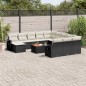 vidaXL 13-tlg. Garten-Sofagarnitur mit Kissen Schwarz Poly Rattan vidaXL 13-tlg. Garten-Sofagarnitur mit Kissen Schwarz Poly Rattan